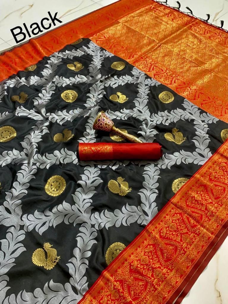Heavy Jari Weaving Wedding Wear Saree With Beautiful Blouse