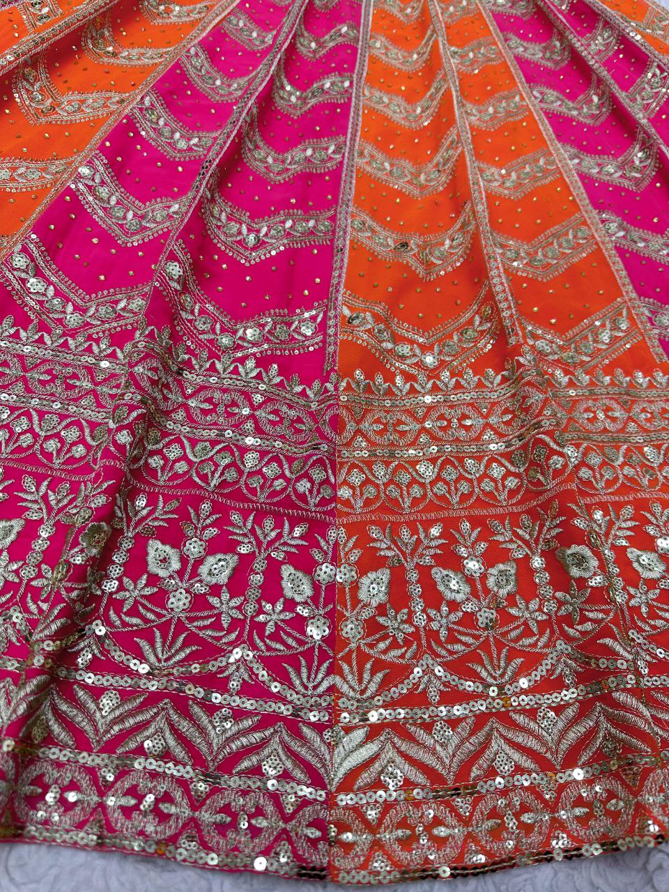 Wedding Wear Heavy Embroidery And Sequence Worked Lehenga Choli With Cancan And Beautiful Duppata