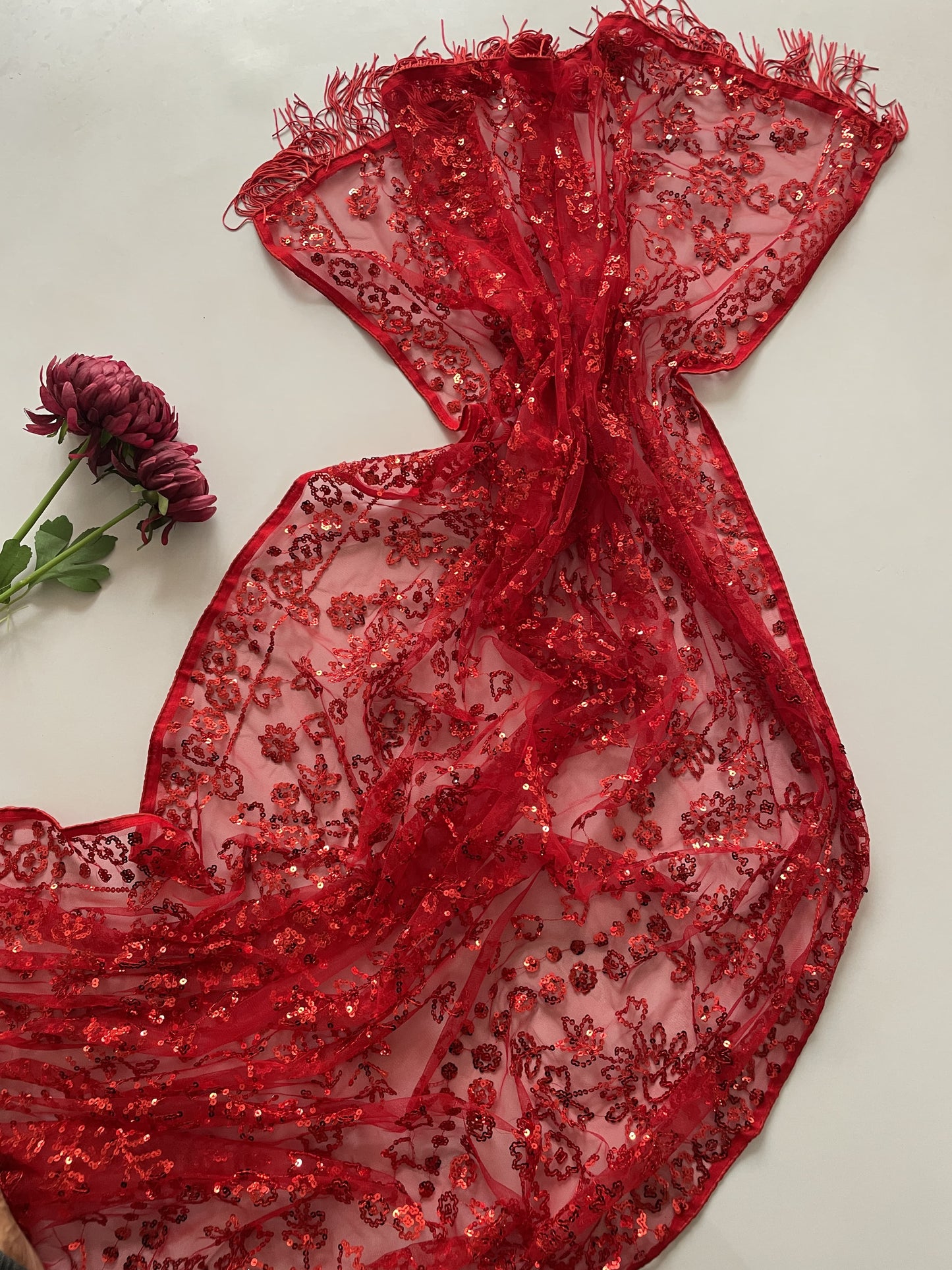 Elegant Soft Net Sequence Embroidery Worked Saree With Designer Blouse