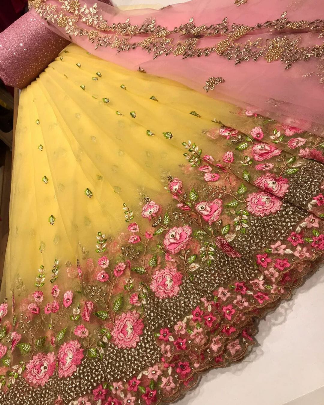 South Style Organza Silk Party Wear Embroidary Work Half-Saree Lehanga With Designer Duppata