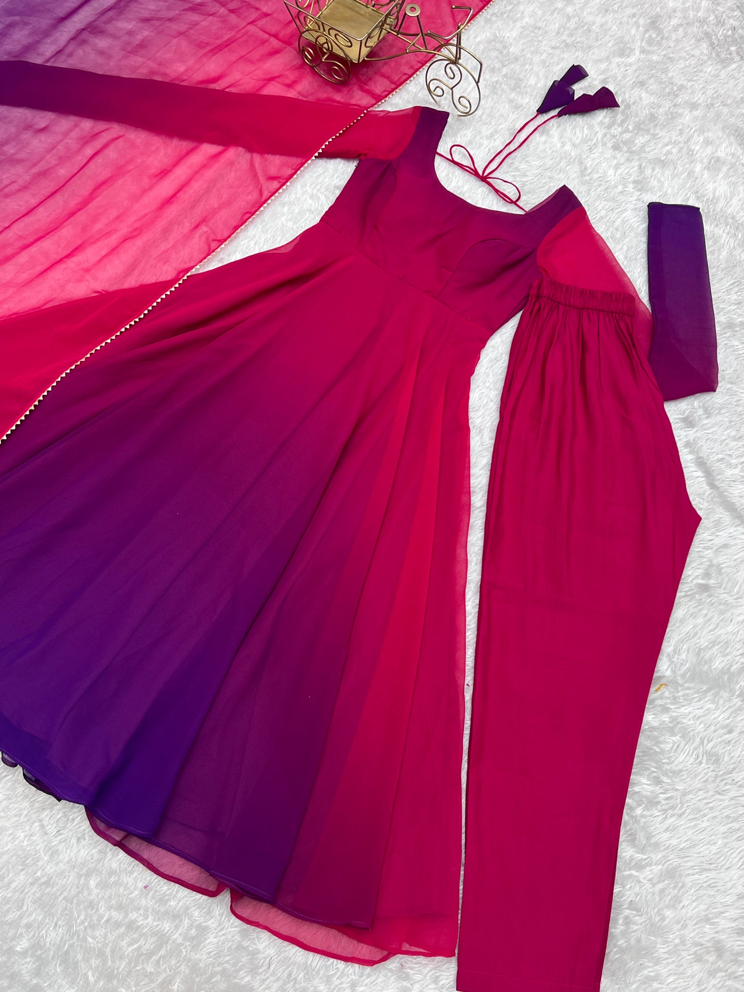 New Heavy Georgette Anarkali Stiched Colourful Padding Gown