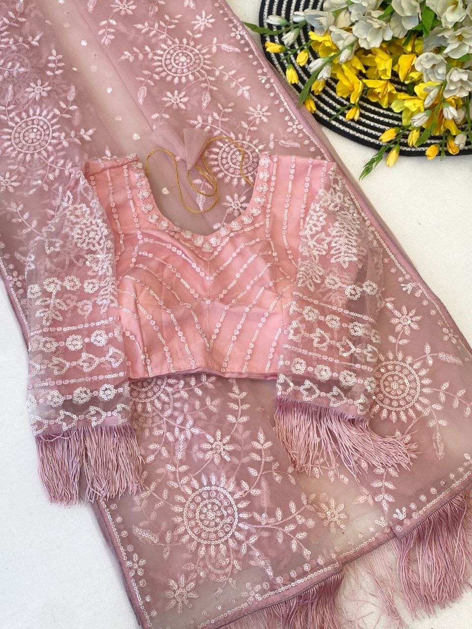 Heavy Embroidered Sequins Saree with Designer Blouse – Party Wear Special