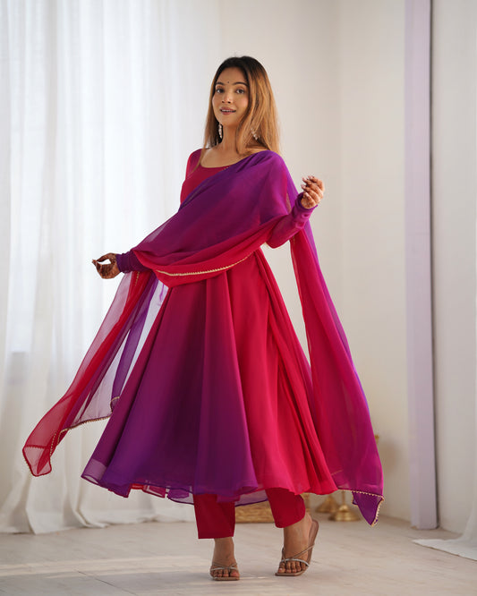 New Heavy Georgette Anarkali Stiched Colourful Padding Gown