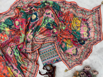 Wedding Glam Redefined With Zari & Real Mirror Handcrafted Printed Saree