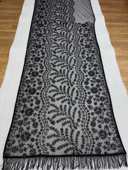 Bollywood-Inspired Premium Butterfly Net Saree with Heavy Sequins Embroidery Designer Blouse