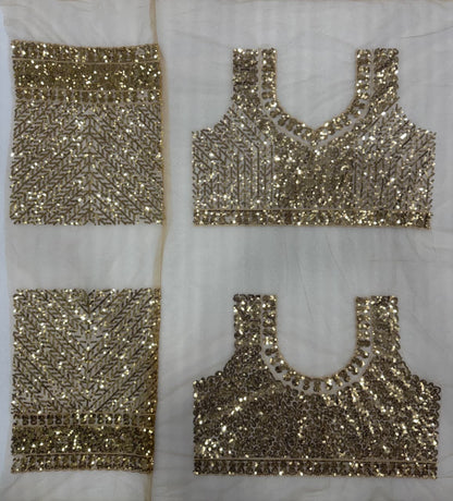 Spacial Party Wear Gold Colour Sequece Work Designer Saree With Fancy Blouse