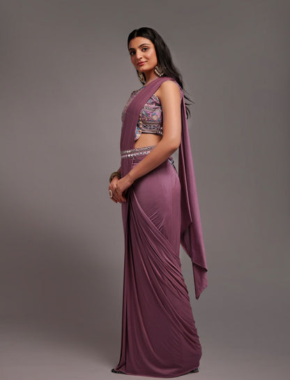 New Malai Silk Ready To Wear Heavy Worked Saree With Beautiful Worked