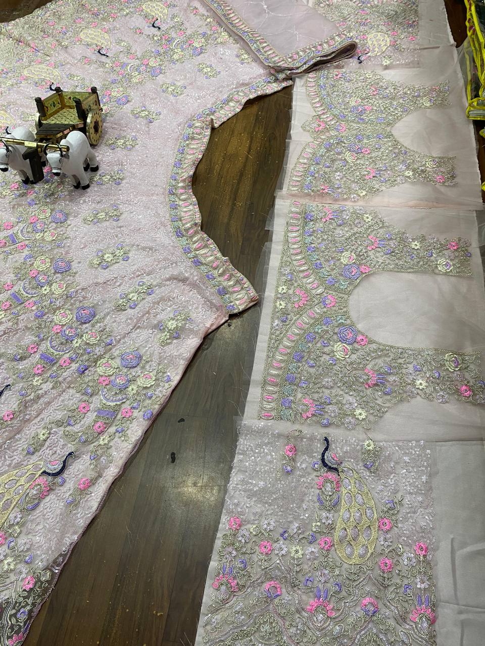 Premium Butterfly Net Sequins Wedding Wear Semi-Stitched Lehenga Choli Set