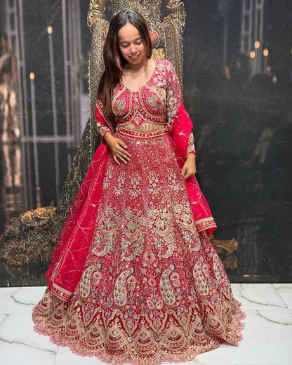 Wedding Special Premium  Butterfly Net Lehenga Choli Set