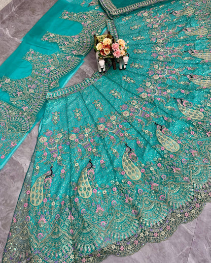 Royal Coding Sequins Butterfly Net Lehenga Choli