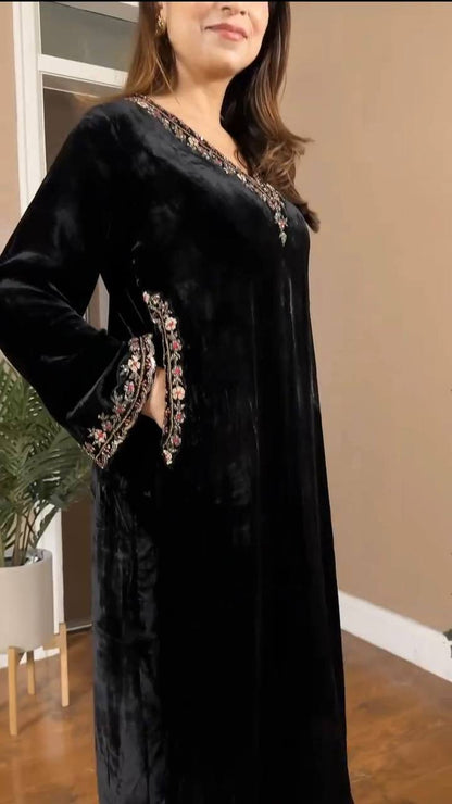 Royal Glow Premium Viscos Velvet Co-Ord Set with Thread & Sequence Work