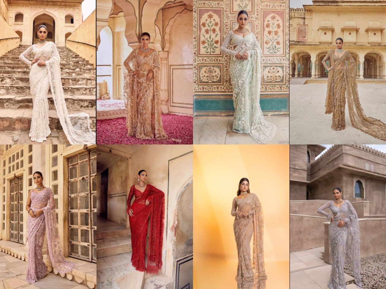 Red Colour Soft Net Party Wear Sequence Work Saree With Heavy Blouse