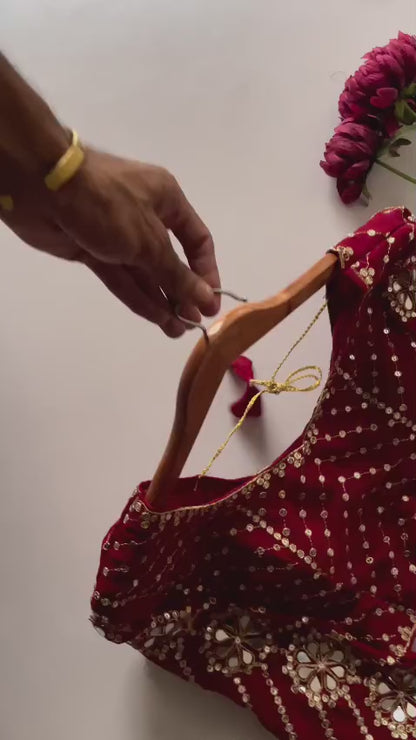 Real Mirror Embrodery Work Georgette Wedding Wear Saree With Designer Mirror Work Blouse