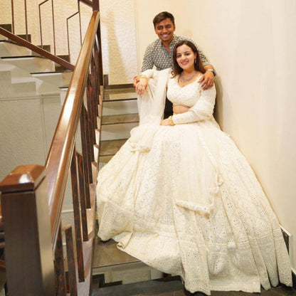 Heavy Wedding Wear Georgette Sequence Worked Lehenga With Beautiful Duppata And Cancan