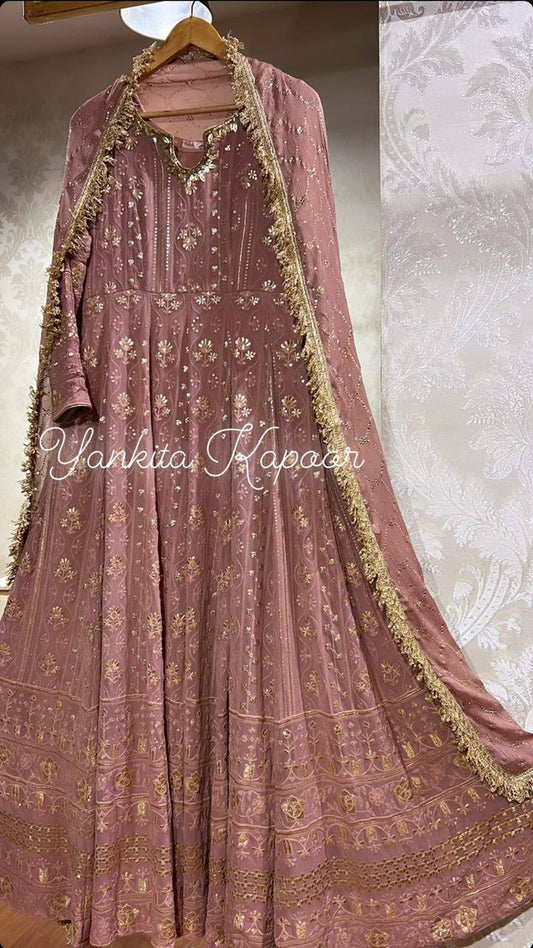Heavy Embroidary And Sequence Worked Georgette Full Stiched Suit With Designer Duppata
