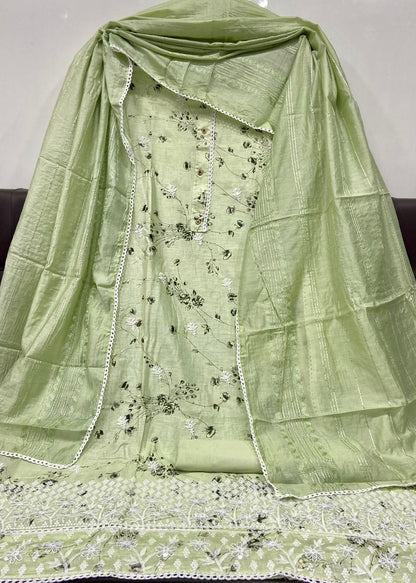 Cotton Printed Sequence Worked Top With Diable And Embroidary Worked Lace Duppata