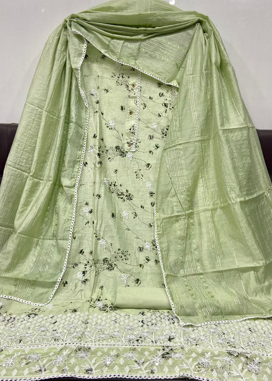 Cotton Printed Sequence Worked Top With Diable And Embroidary Worked Lace Duppata