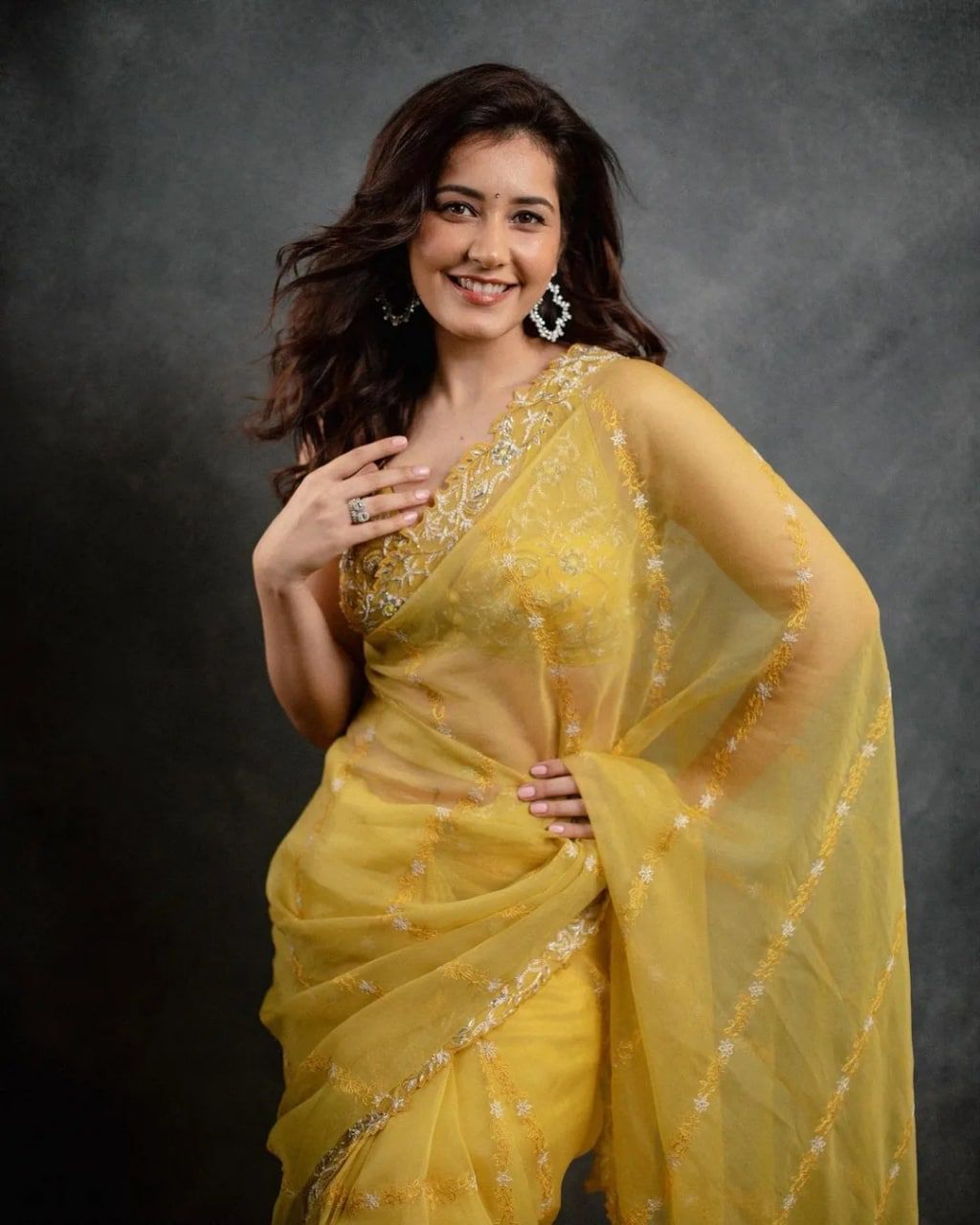 Yellow Colour Party Wear Organza Silk Saree With Designer Blouse