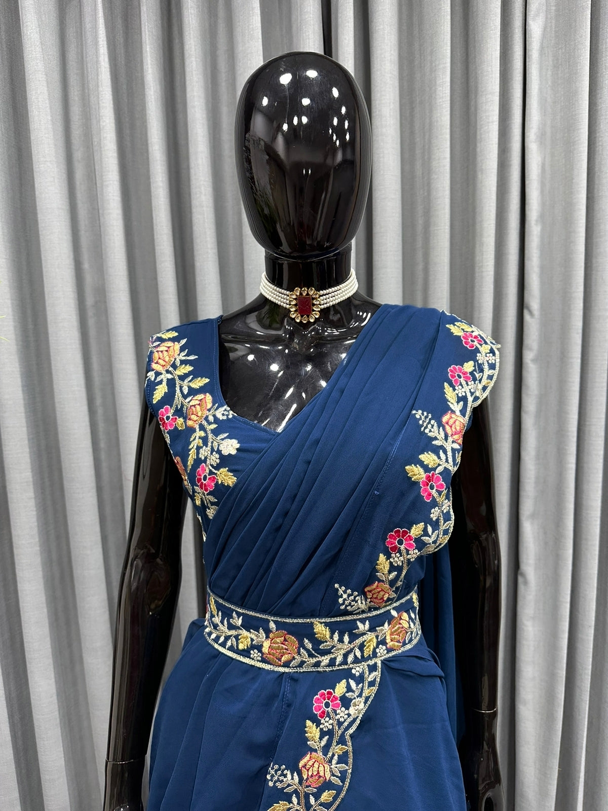 Amezing Party Wear Gown And Saree Style Embroidery And Sequence Work Outfits
