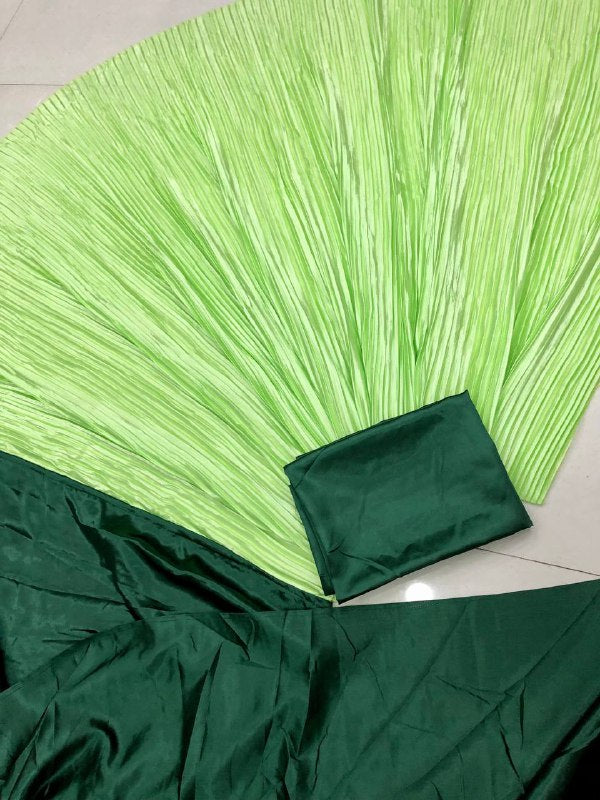 Heavy Satin Silk Party Wear Plating Saree With Silk Blouse