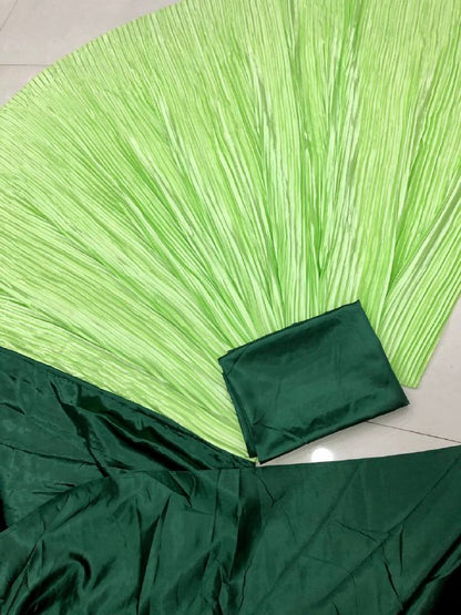 Heavy Satin Silk Party Wear Plating Saree With Silk Blouse