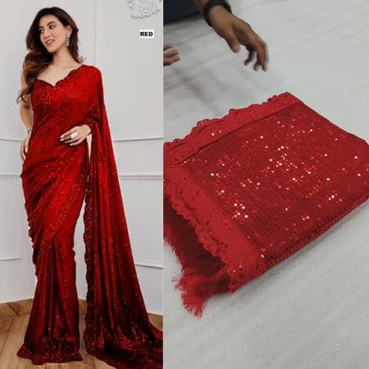 Amezing Party Wear Georgette Sequence Worked Saree