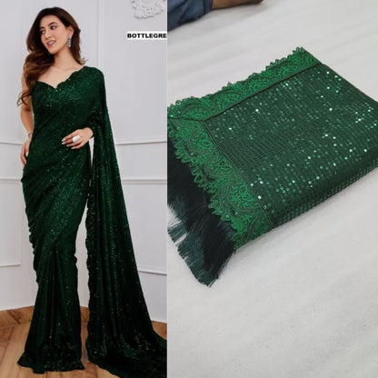 Amezing Party Wear Georgette Sequence Worked Saree