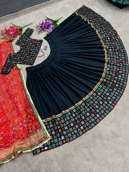 Festival Wear Semi Stiched Lehanga Choli Collection With Bandhej Printed Duppata
